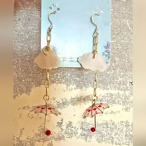 Cloud and Umbrella Dangle Earrings